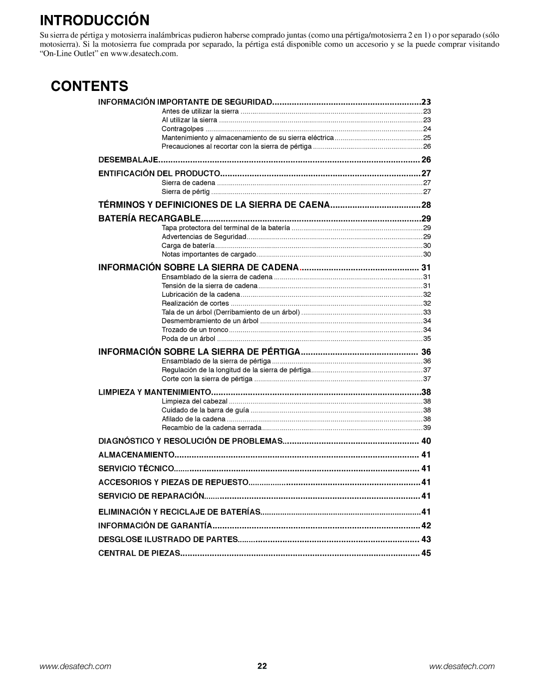 Remington Power Tools BPS188A, BS188A Introducción, Entificación del Producto, Información sobre la sierra de cadena 