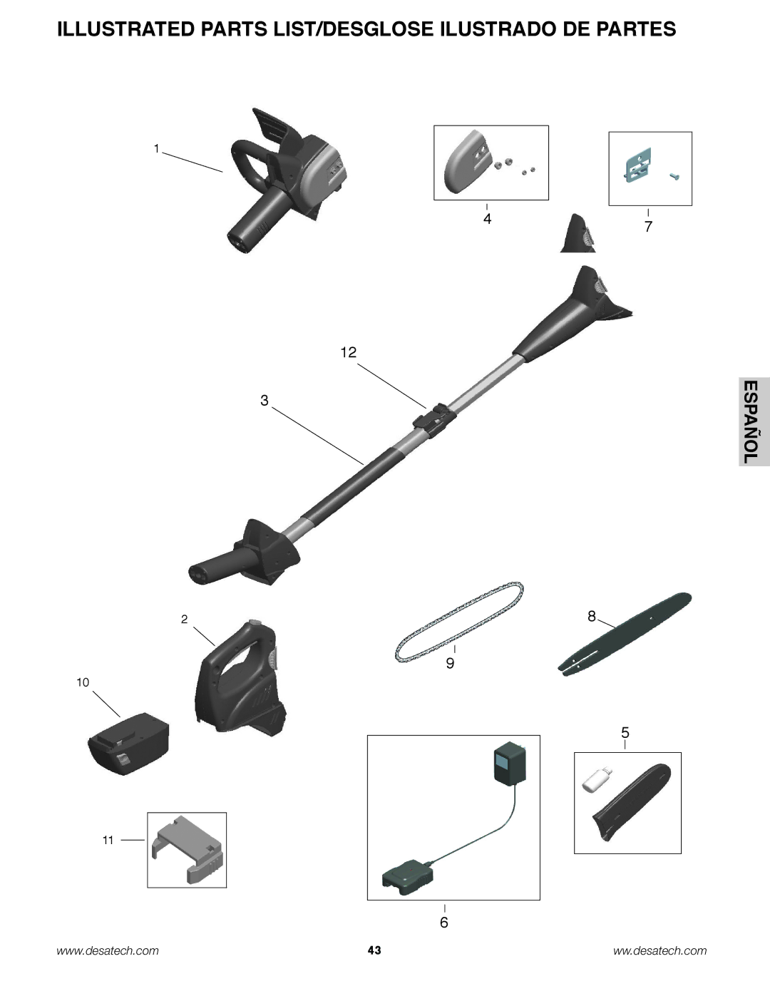 Remington Power Tools BS188A, BPS188A, BS188A owner manual Illustrated Parts LIST/DESGLOSE Ilustrado DE Partes 