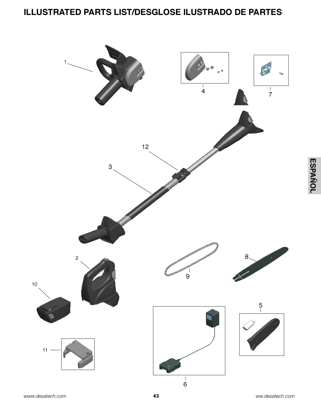 Remington Power Tools BS188A, BPS188A, BS188A owner manual Illustrated Parts List/Desglose Ilustrado De Partes, Español 
