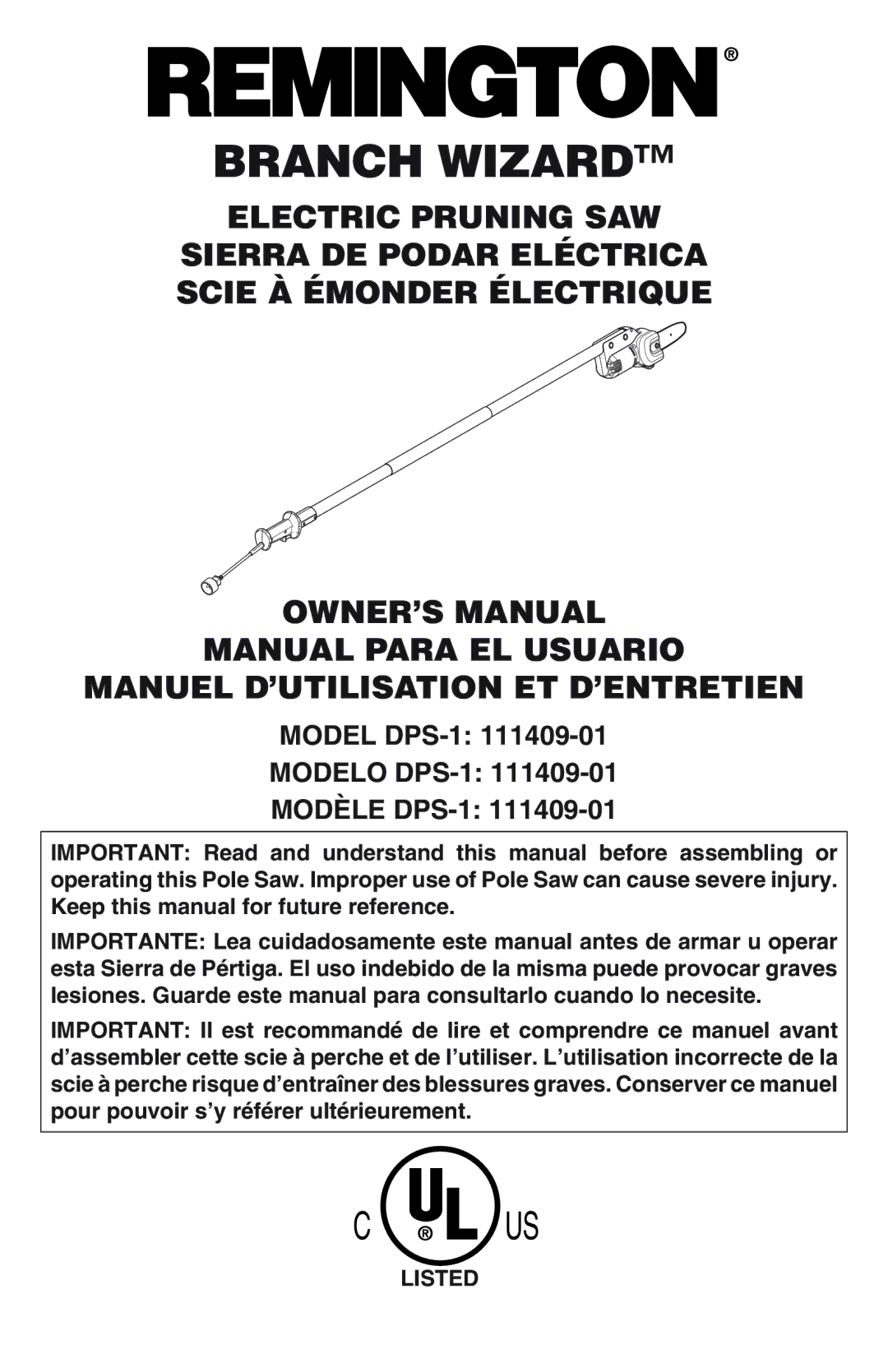 Remington Power Tools DPS-1: 111409-01 owner manual Branch Wizard, Listed 