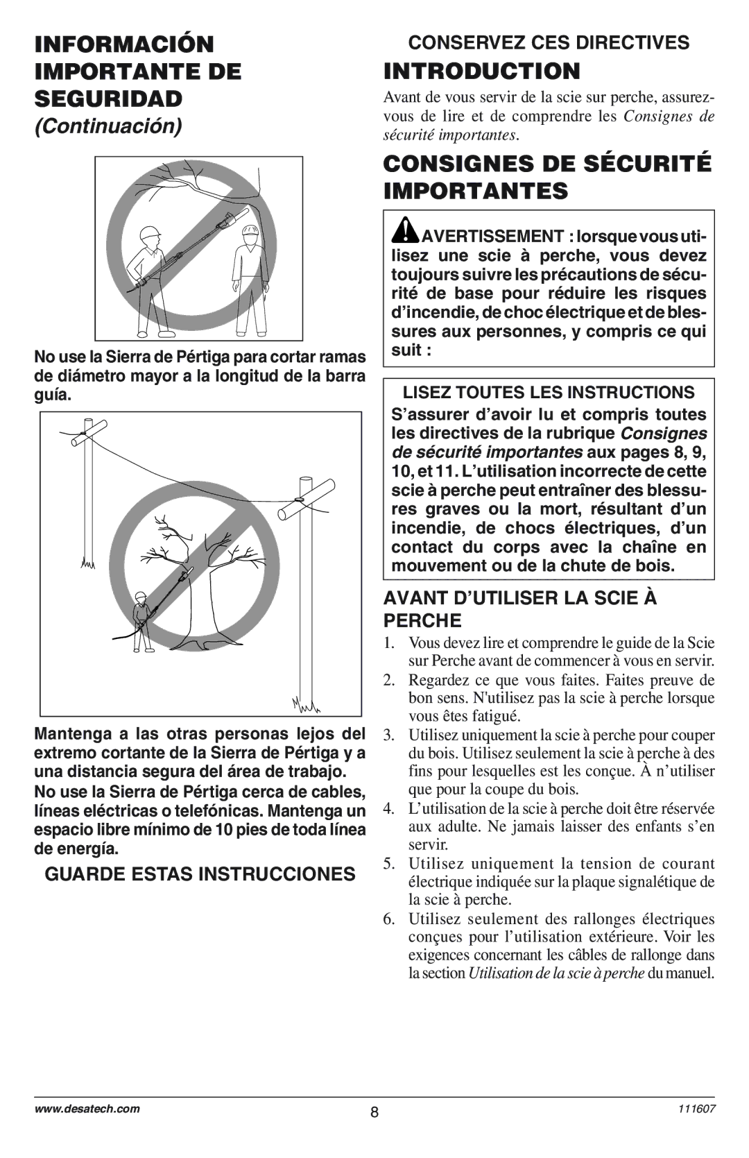 Remington Power Tools DPS-1: 111409-01 owner manual Consignes DE Sécurité Importantes, Conservez CES Directives 