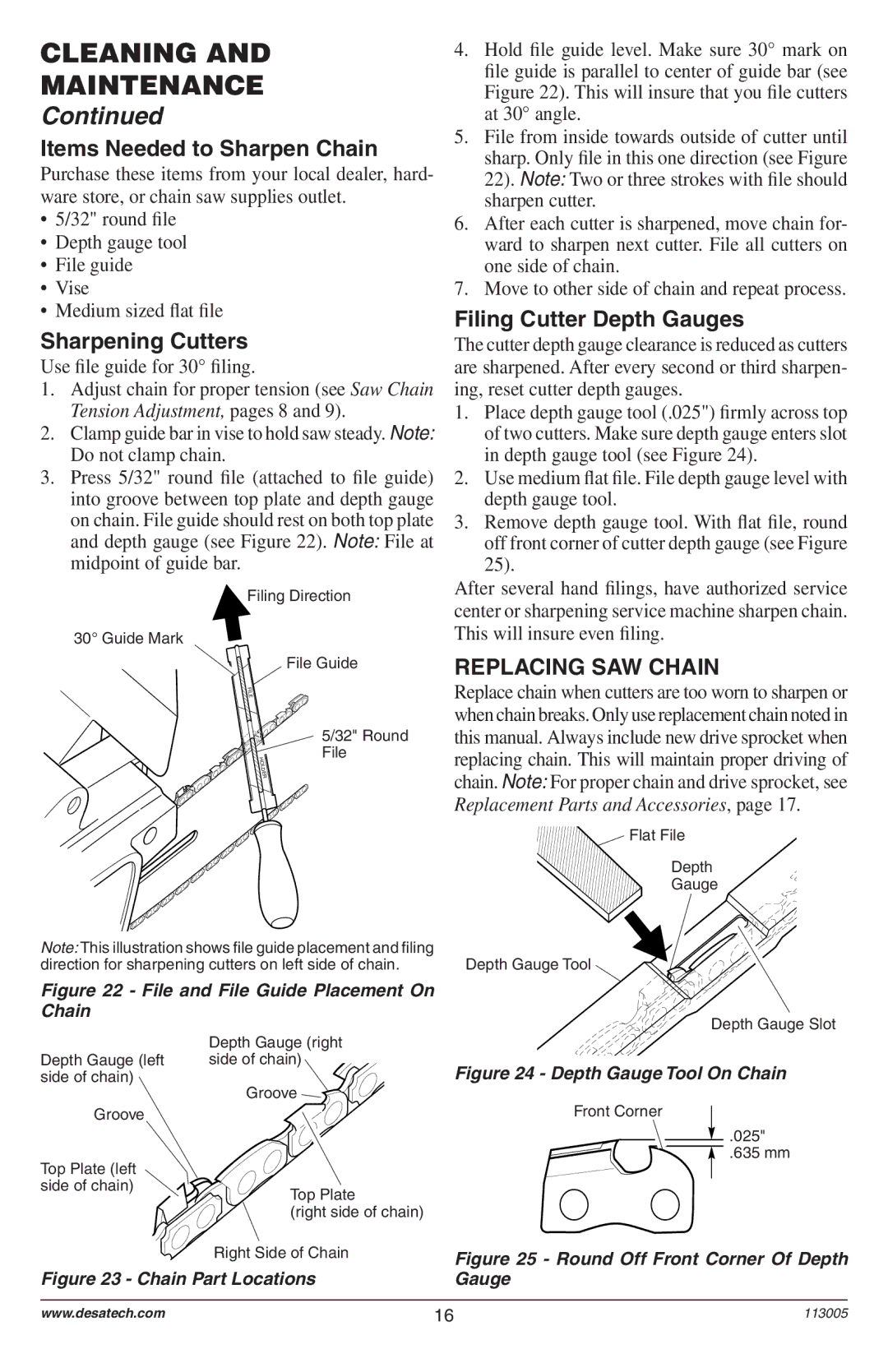 Remington Power Tools Electric Chain Saw Items Needed to Sharpen Chain, Sharpening Cutters, Filing Cutter Depth Gauges 