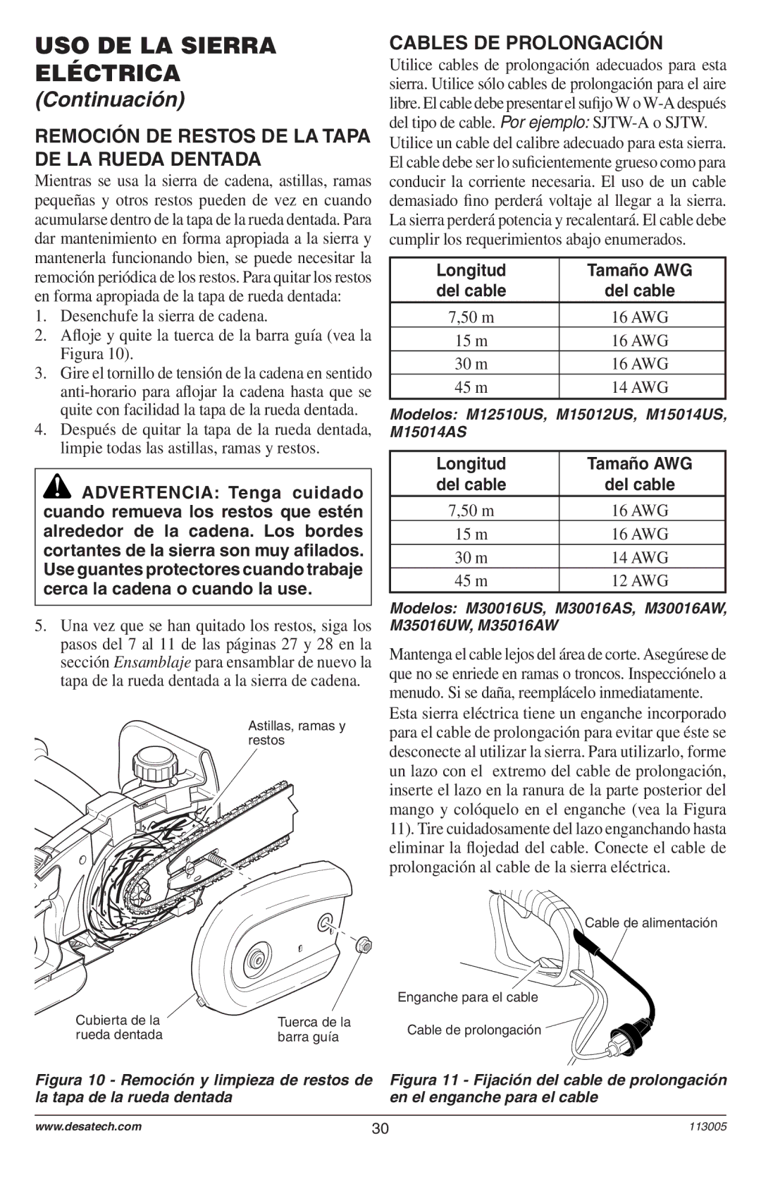 Remington Power Tools Electric Chain Saw Remoción DE Restos DE LA Tapa DE LA Rueda Dentada, Cables DE Prolongación, 15 m 