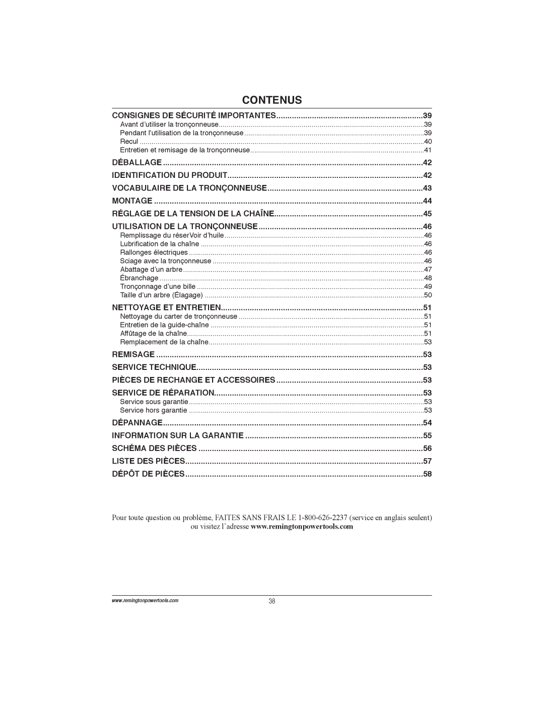 Remington Power Tools ES1514AS, ES1512US, ES1514US, 100089-06A Consignes DE Sécurité Importantes, Nettoyage ET Entretien 