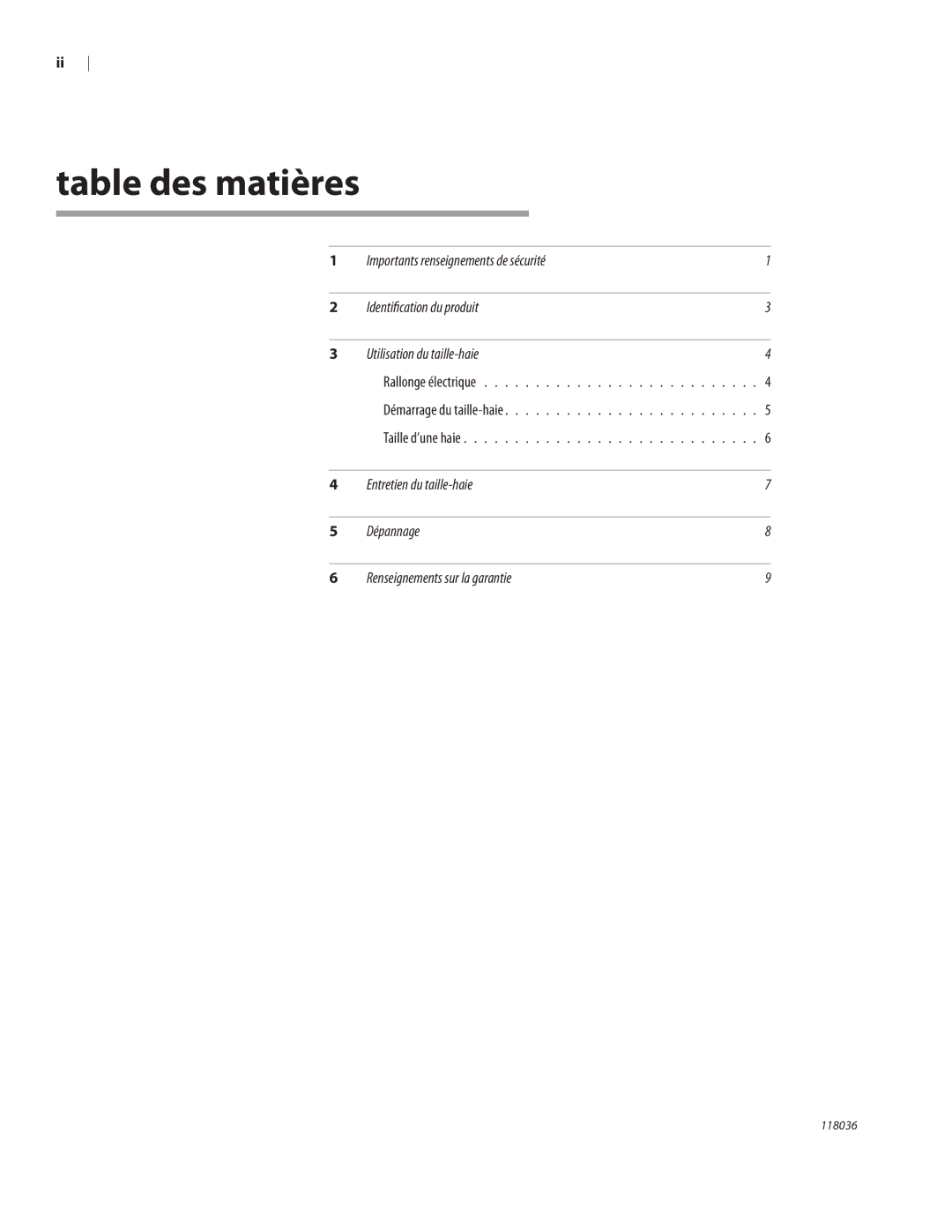 Remington Power Tools HT3218A, HT4022A owner manual Table des matières 