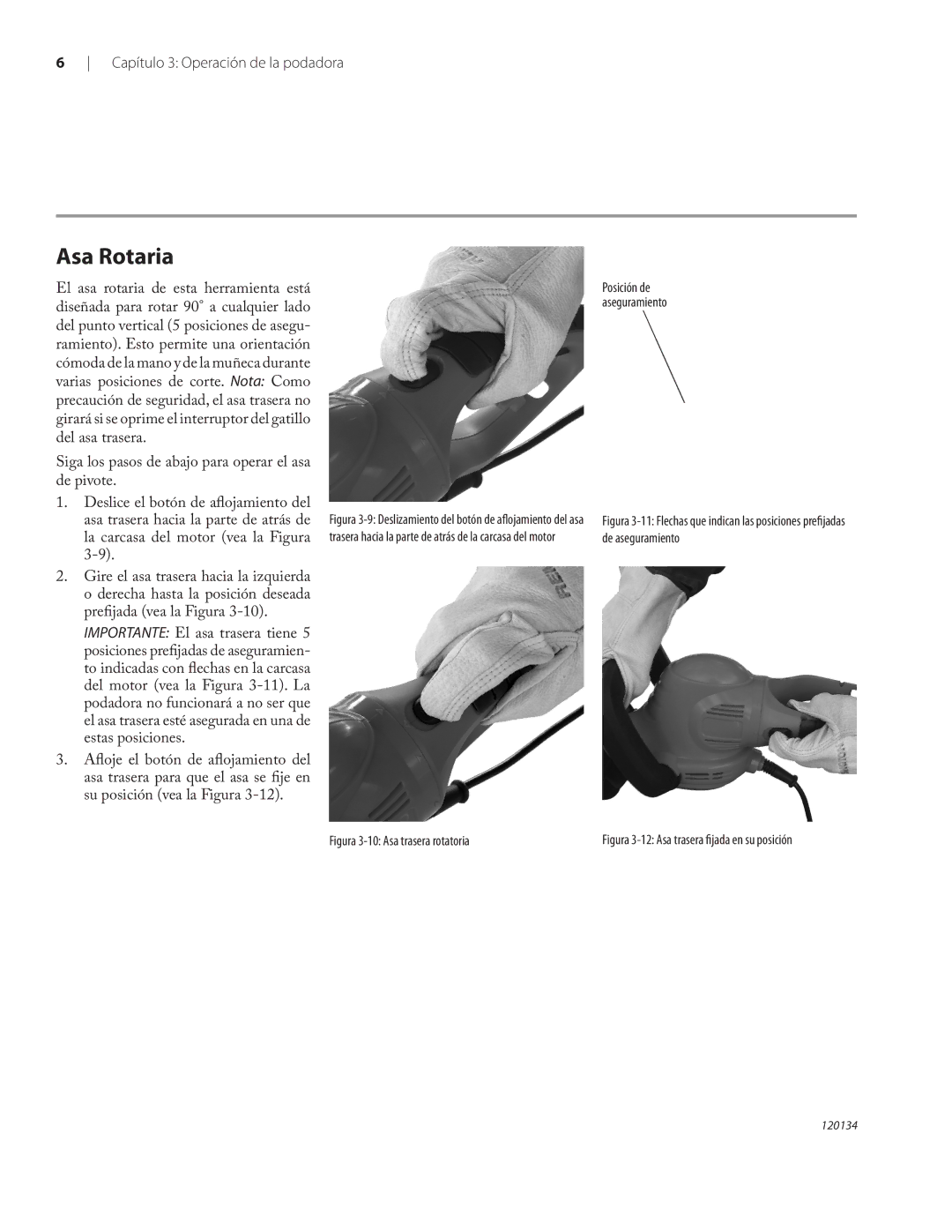 Remington Power Tools HT5024PHT owner manual Asa Rotaria, Figura 3-10 Asa trasera rotatoria 