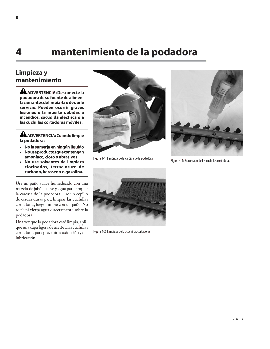 Remington Power Tools HT5024PHT owner manual Mantenimiento de la podadora, Limpieza y mantenimiento 