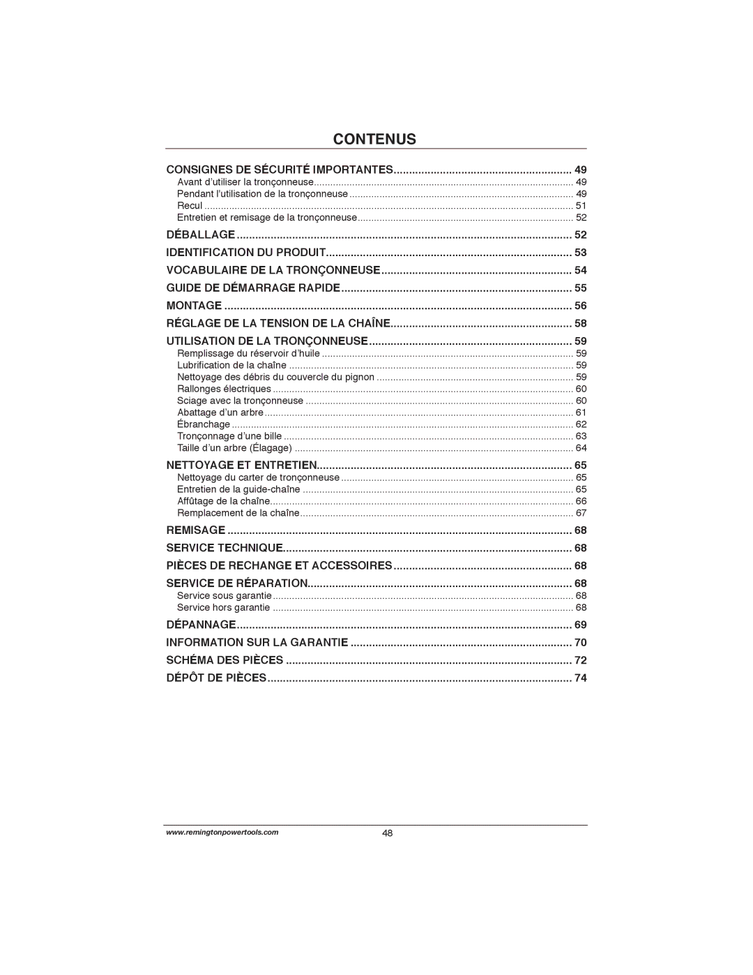 Remington Power Tools M30016AS, M15014AS, M15012US, M35016AW Consignes DE Sécurité Importantes, Nettoyage ET Entretien 