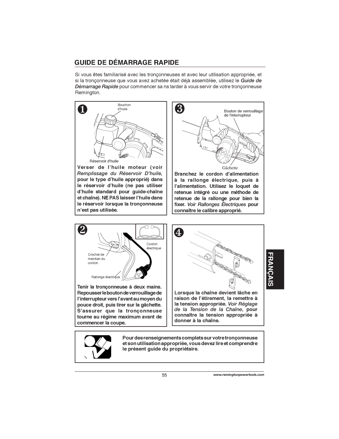 Remington Power Tools M15014AS, M30016AS, M15012US, M35016AW Guide DE Démarrage Rapide, Connaître le calibre approprié 