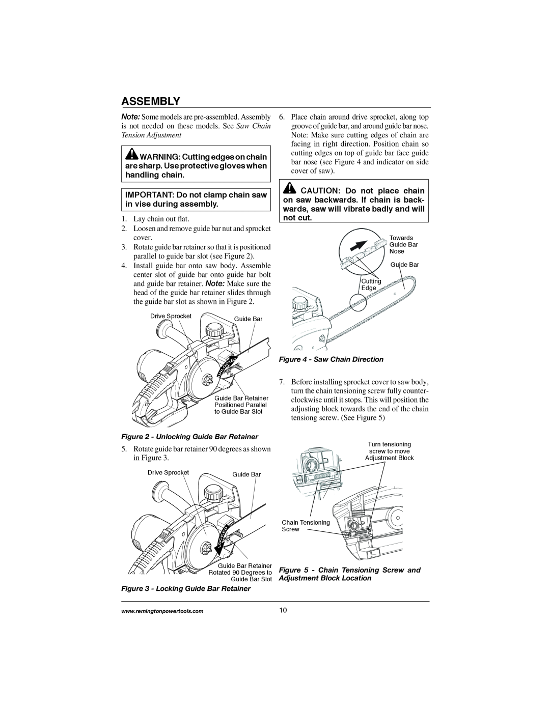 Remington Power Tools M30016US, M30016AS, M15014AS, M15012US, M35016AW, M30016AW owner manual Assembly 
