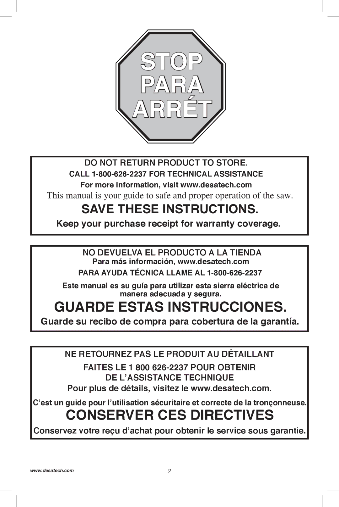 Remington Power Tools RPS2N1, 104317, PS1510A Call 1-800-626-2237 for Technical Assistance, Para Ayuda Técnica Llame AL 