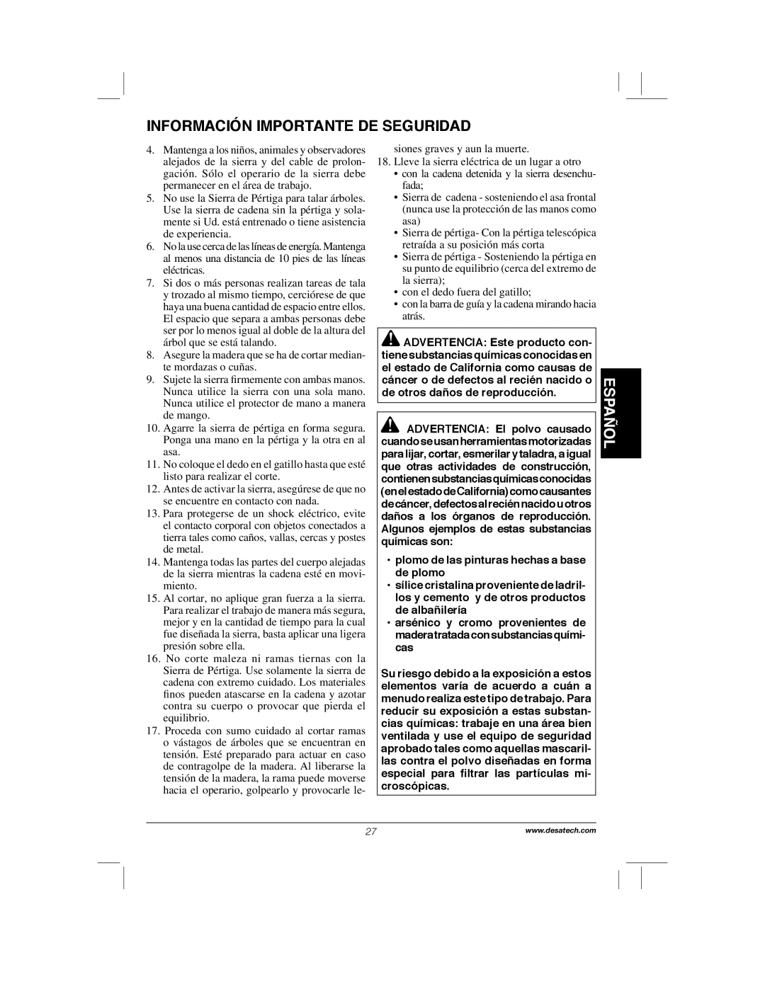 Remington Power Tools RPS2N1, 104317, PS1510A manual Información Importante De Seguridad, Español 