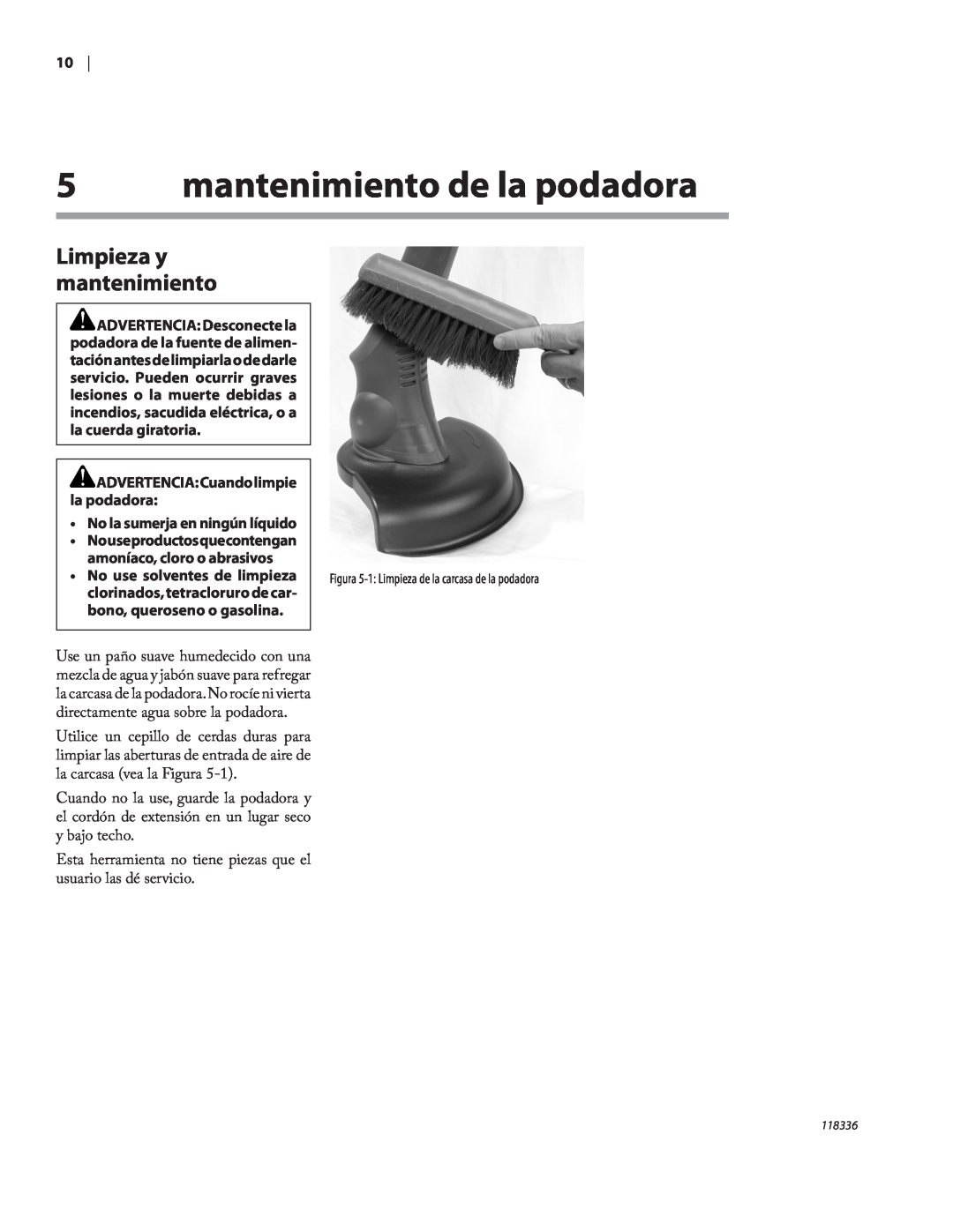 Remington Power Tools ST3010A mantenimiento de la podadora, Limpieza y mantenimiento, No use solventes de limpieza 