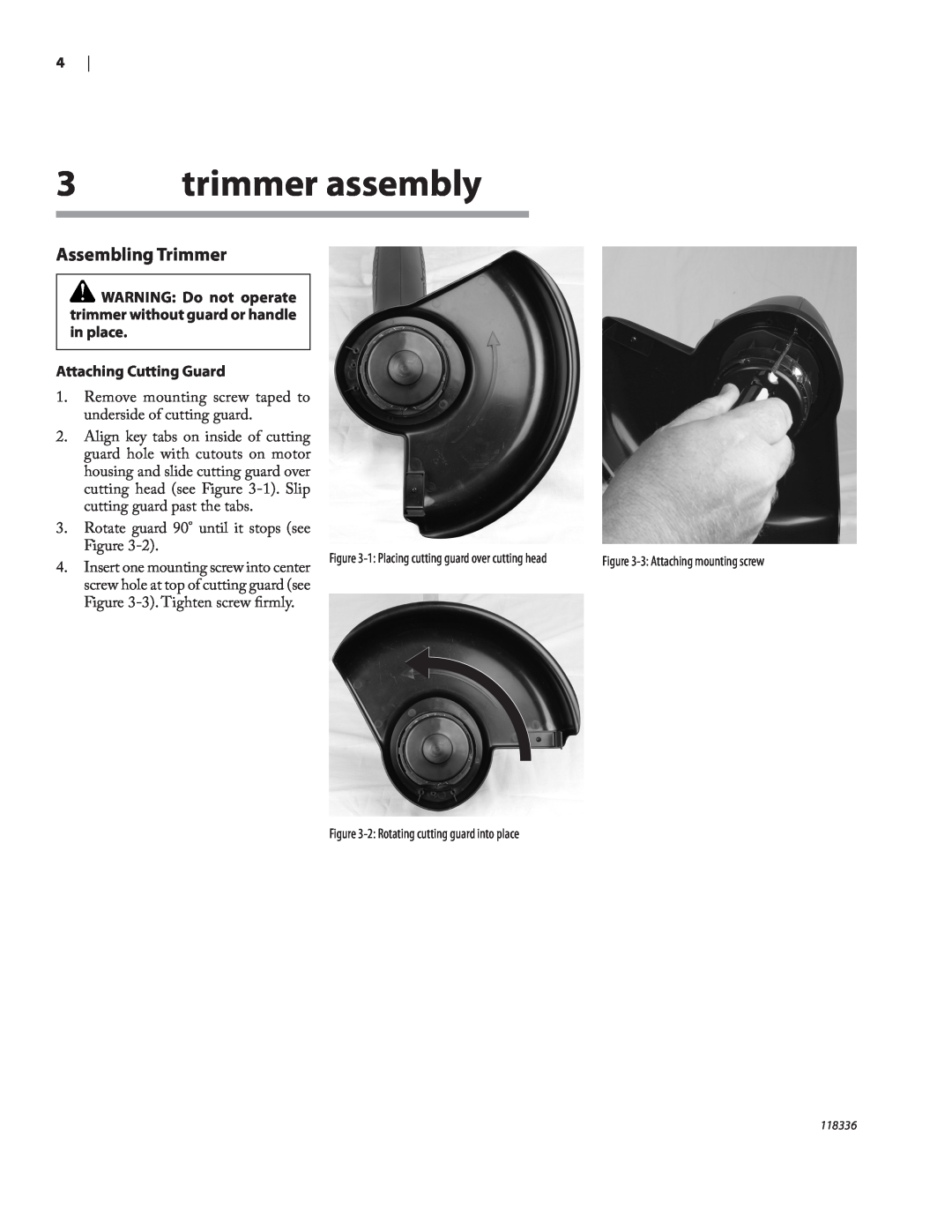 Remington Power Tools ST3010A owner manual trimmer assembly, Assembling Trimmer, Attaching Cutting Guard 