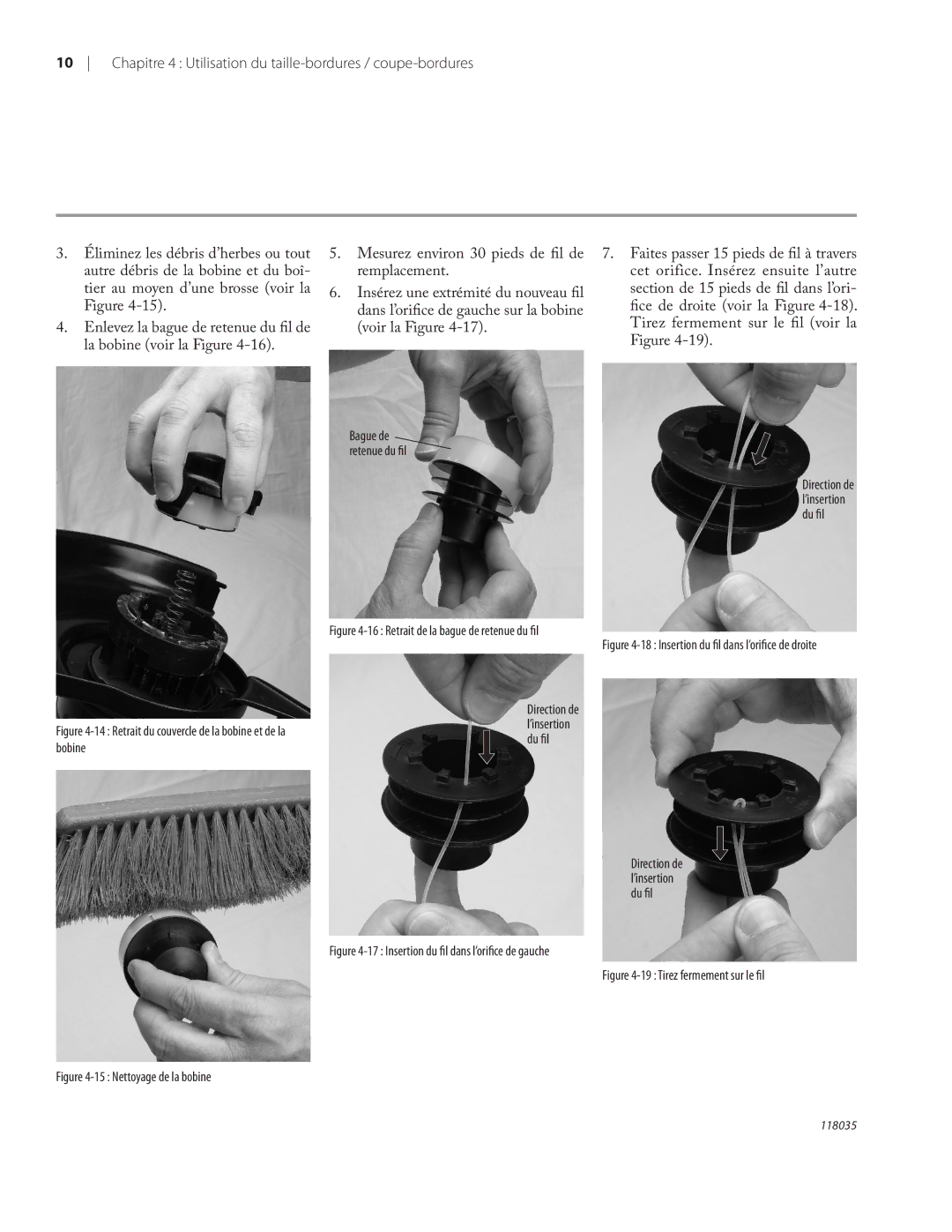 Remington Power Tools ST3812B, ST4514B owner manual Retrait du couvercle de la bobine et de la bobine 