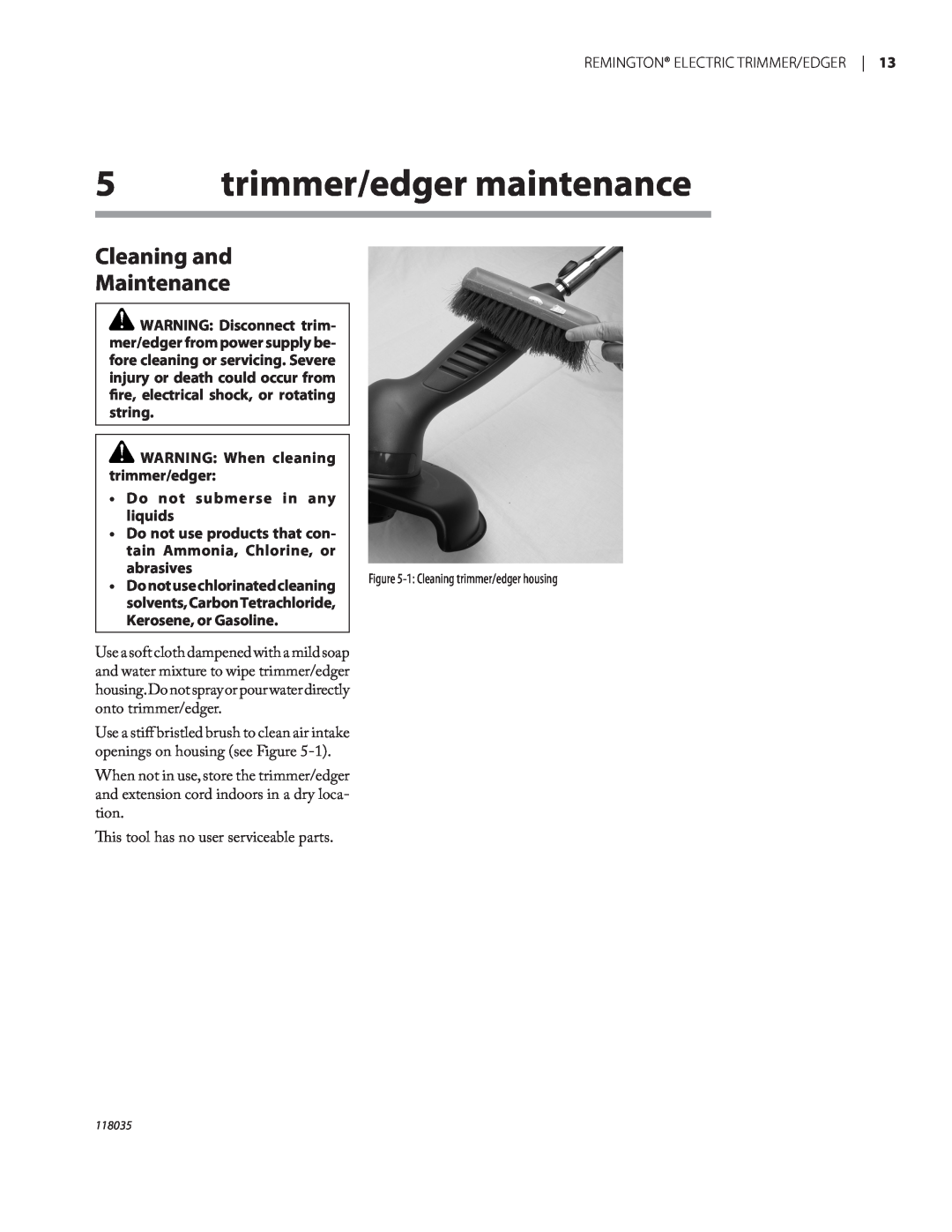 Remington Power Tools ST3812B, ST4514B owner manual trimmer/edger maintenance, Cleaning and Maintenance, abrasives 