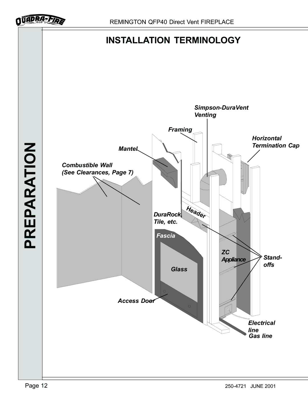 Remington QFP40 manual Preparation, Installation Terminology 