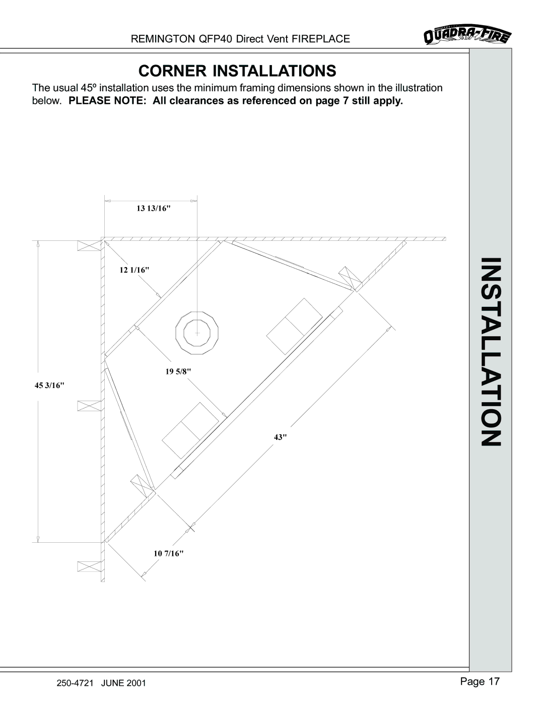 Remington QFP40 manual Corner Installations 