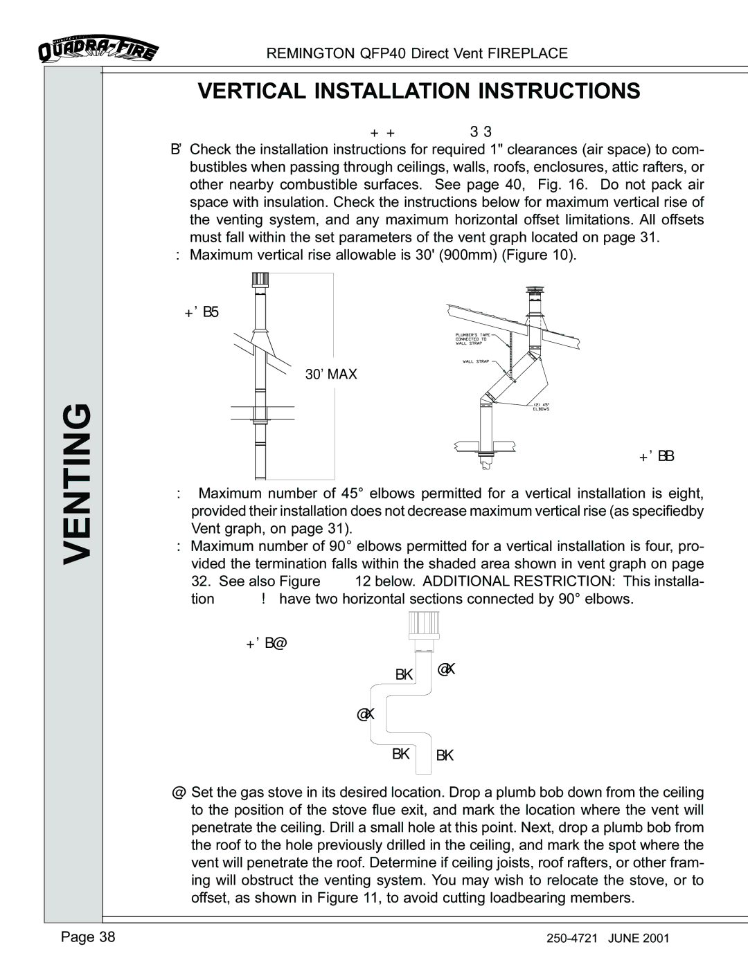 Remington QFP40 manual Vertical Installation Instructions, Using GS Series Pipe 