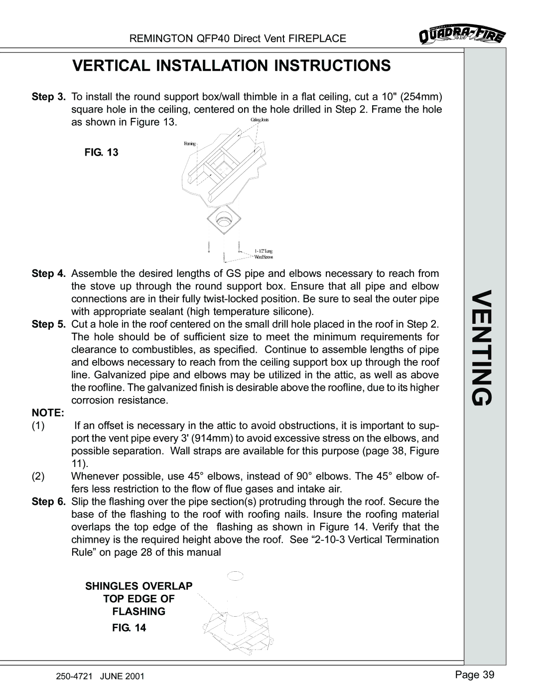 Remington QFP40 manual Venting 