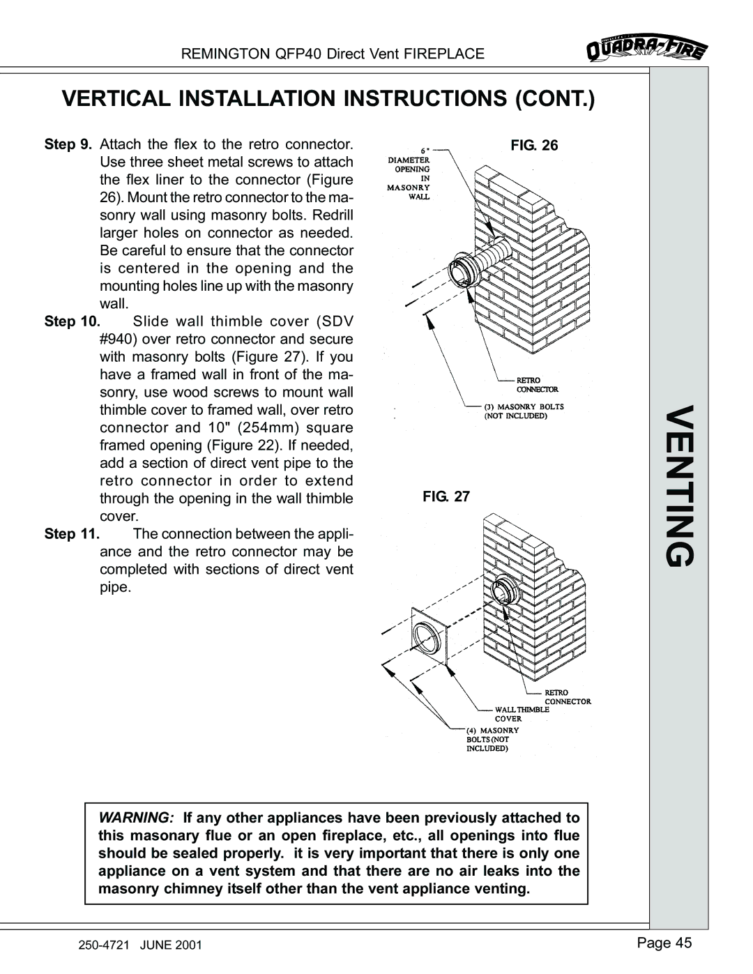 Remington QFP40 manual Venting 