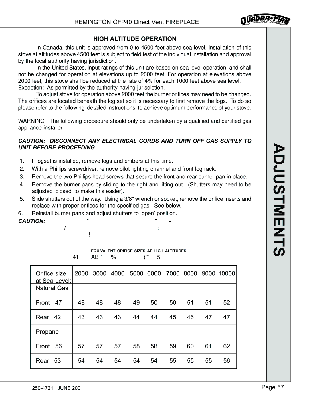 Remington QFP40 manual High Altitude Operation 