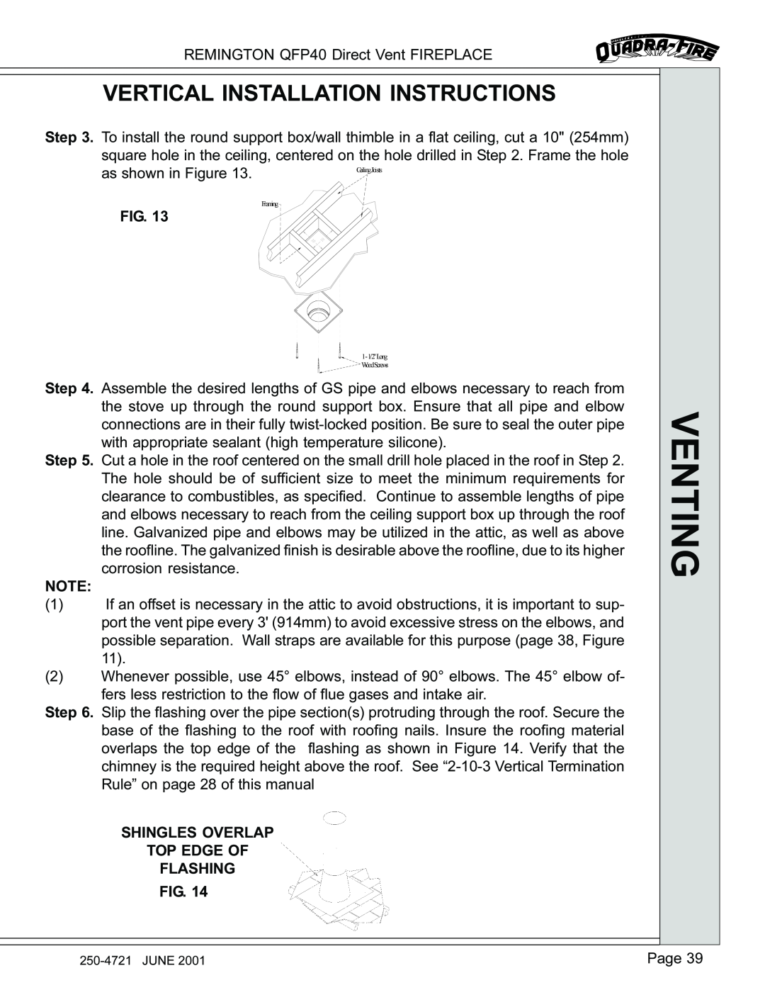 Remington QFP40 manual Venting, Page 