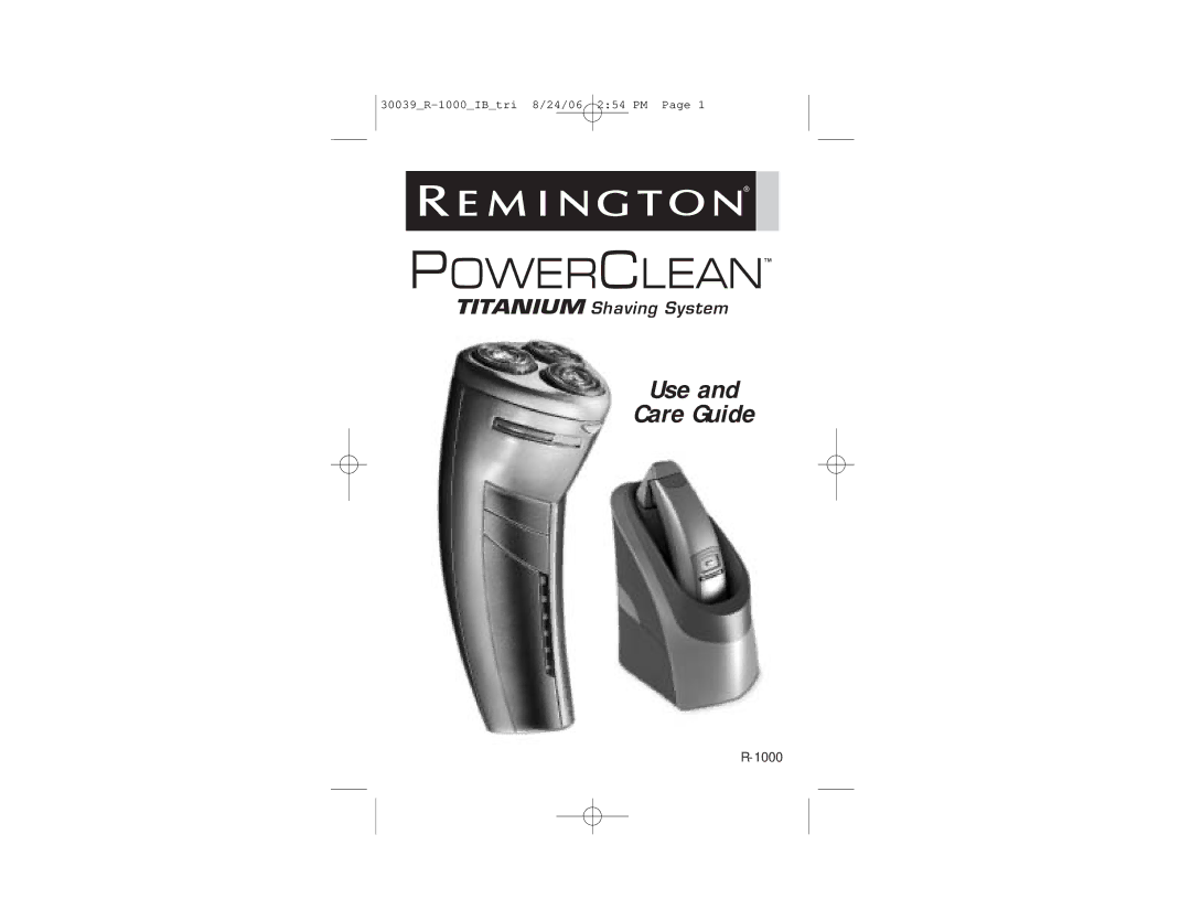 Remington R-1000 manual Powerclean 