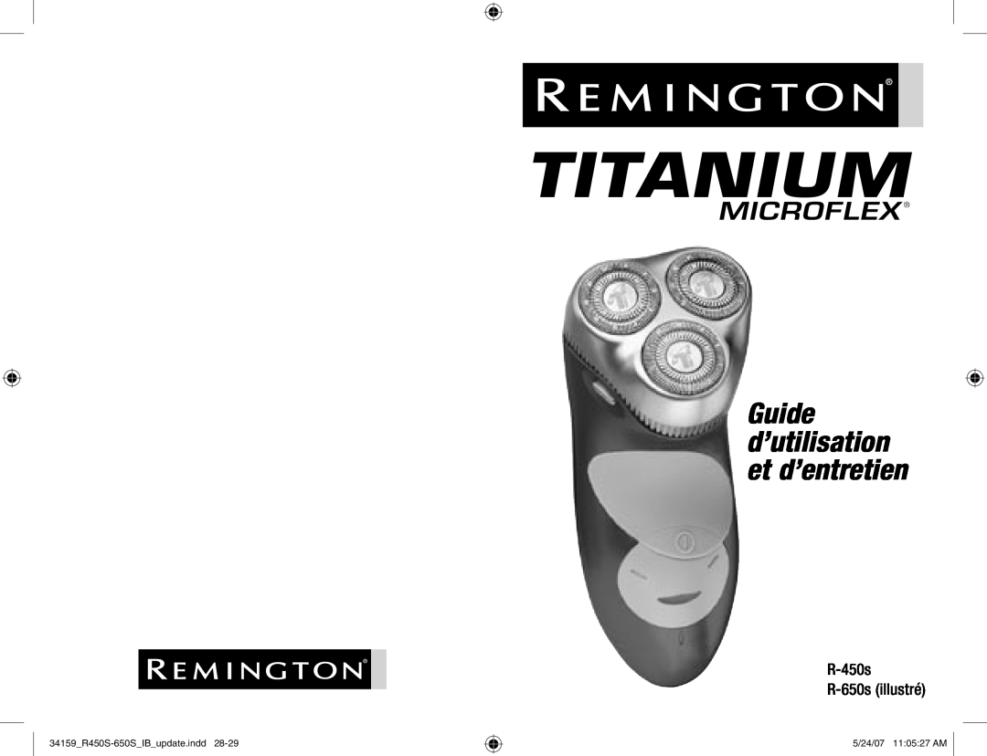Remington manual Guide d’utilisation et d’entretien, R-450s R-650s illustré, Microflex, 34159R450S-650SIBupdate.indd 