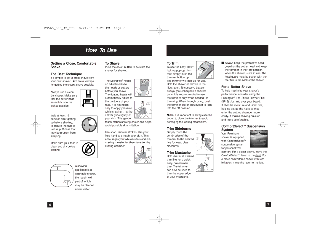 Remington R-800, R-825 manual How To Use 