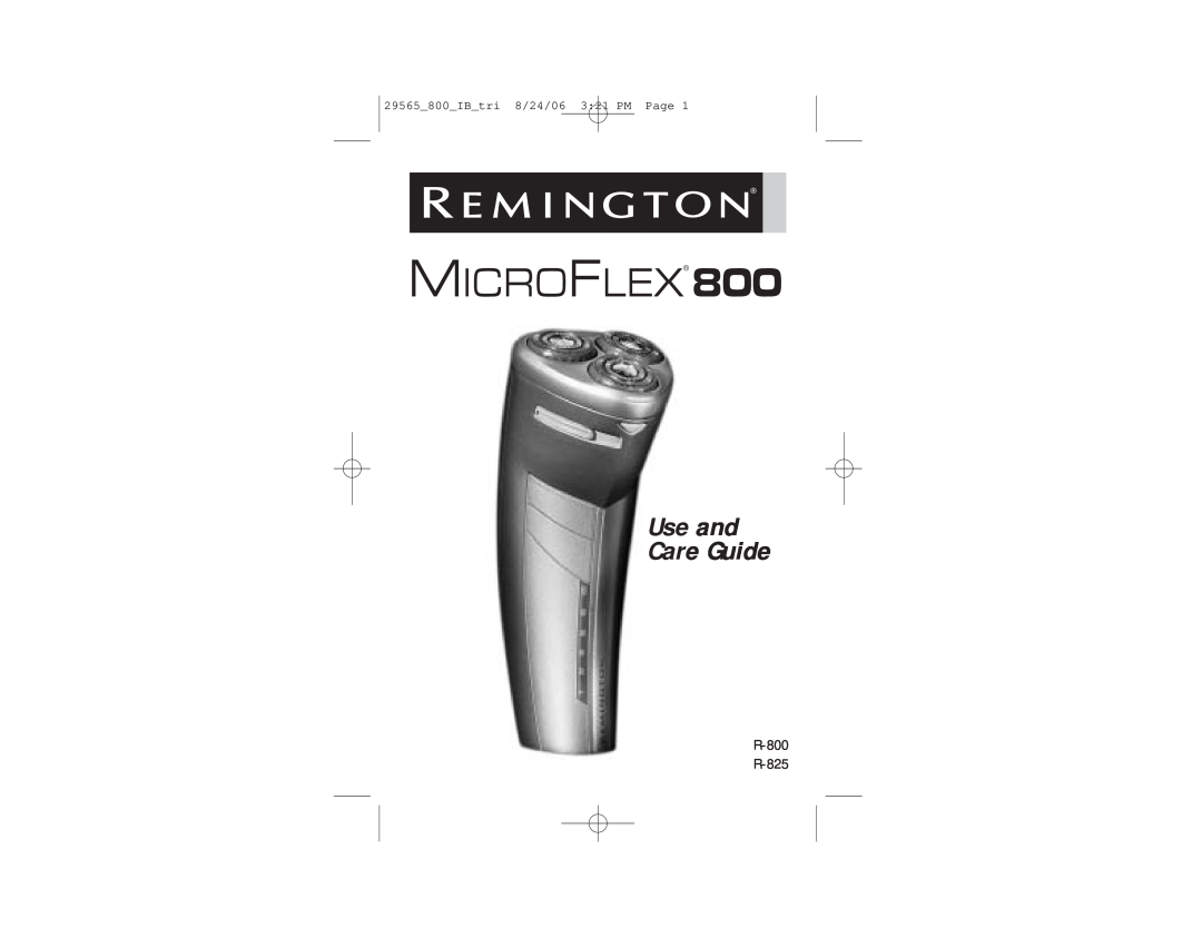 Remington manual Titaniumpro, Microflex with Nanosilver, R-800 R-825 R-825s, Use and Care Guide, 34378R825sIB.indd 