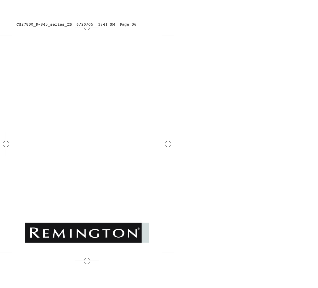 Remington 400, R-843 manual CS27830R-845seriesIB 6/20/05 341 PM Page 
