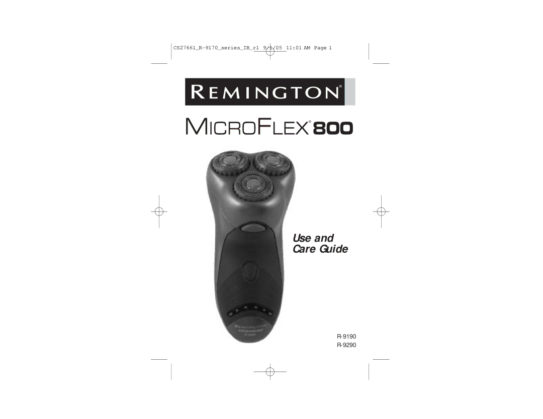 Remington R-9290, R-9190, R-9170 manual Use and Care Guide 