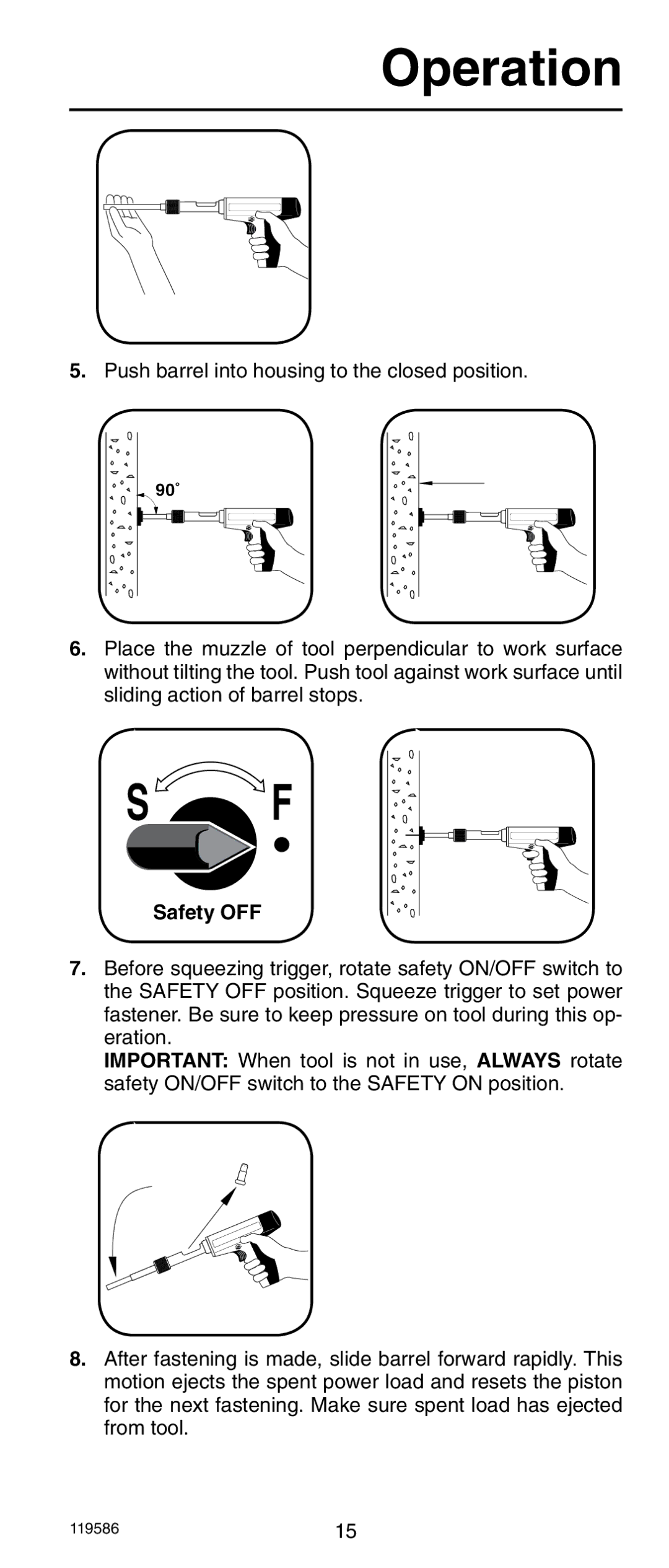 Remington r300 operating instructions Safety OFF 