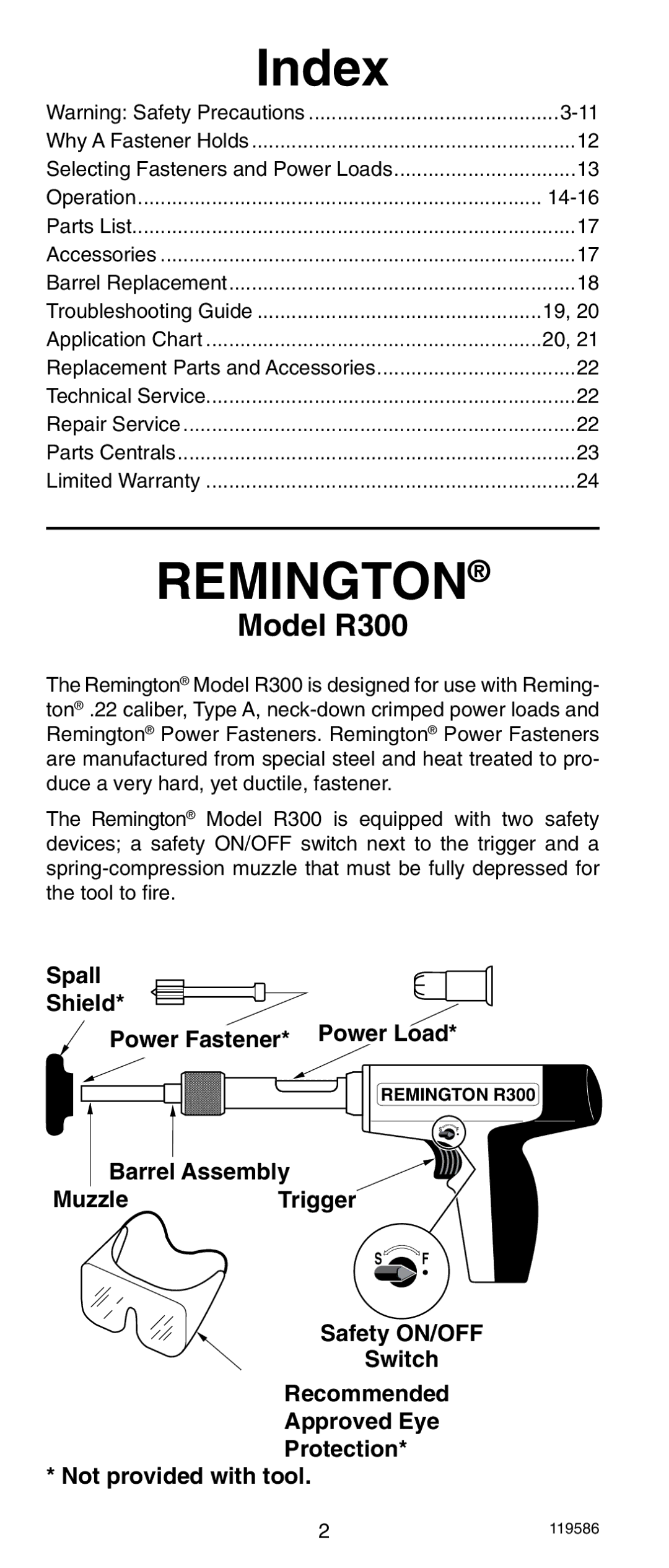 Remington r300 operating instructions Remington 