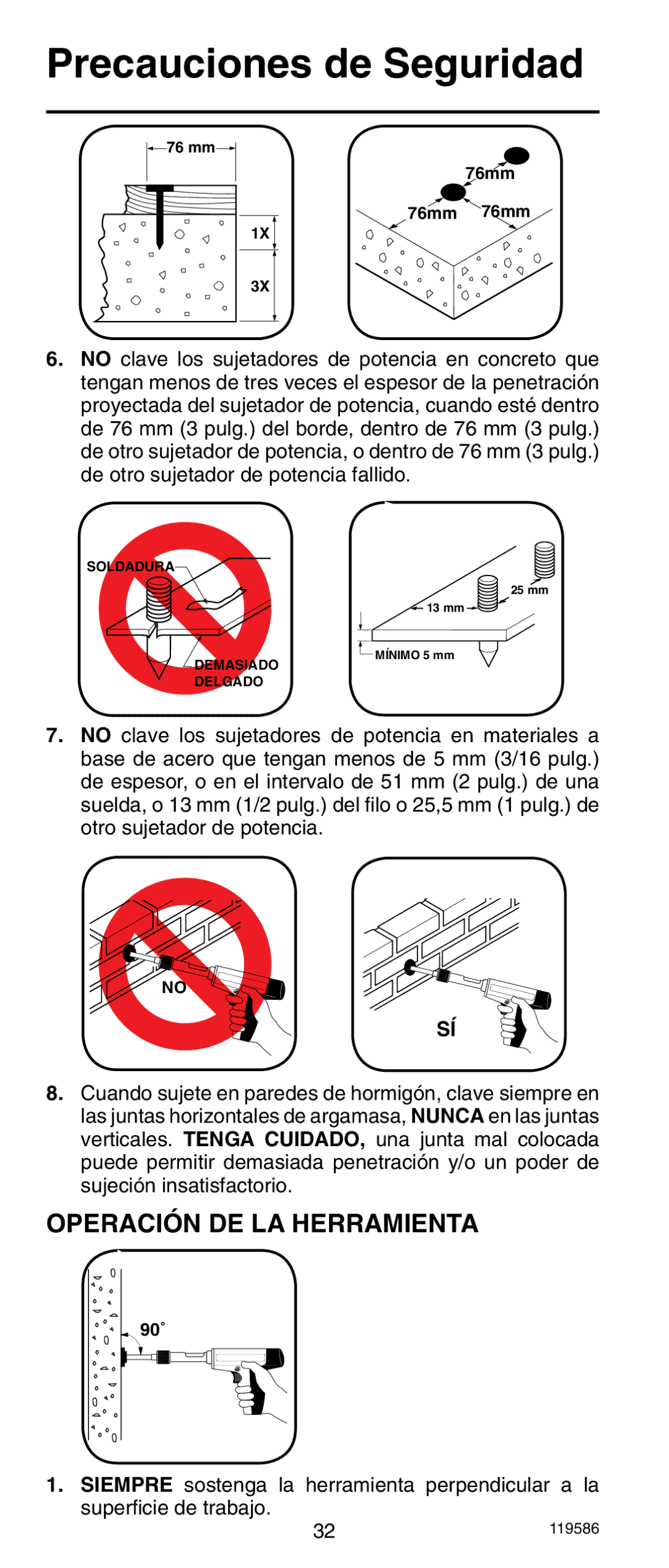 Remington r300 operating instructions Operación DE LA Herramienta 