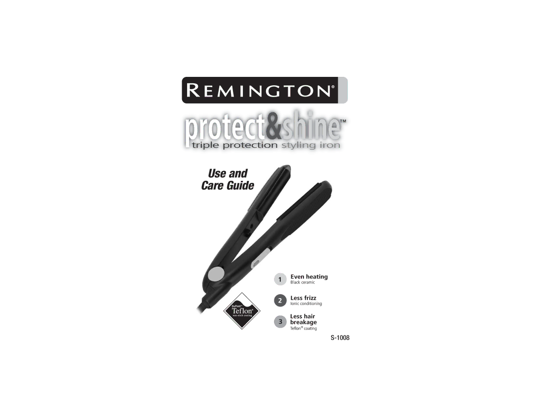 Remington S-1008 manual Protect&shine 