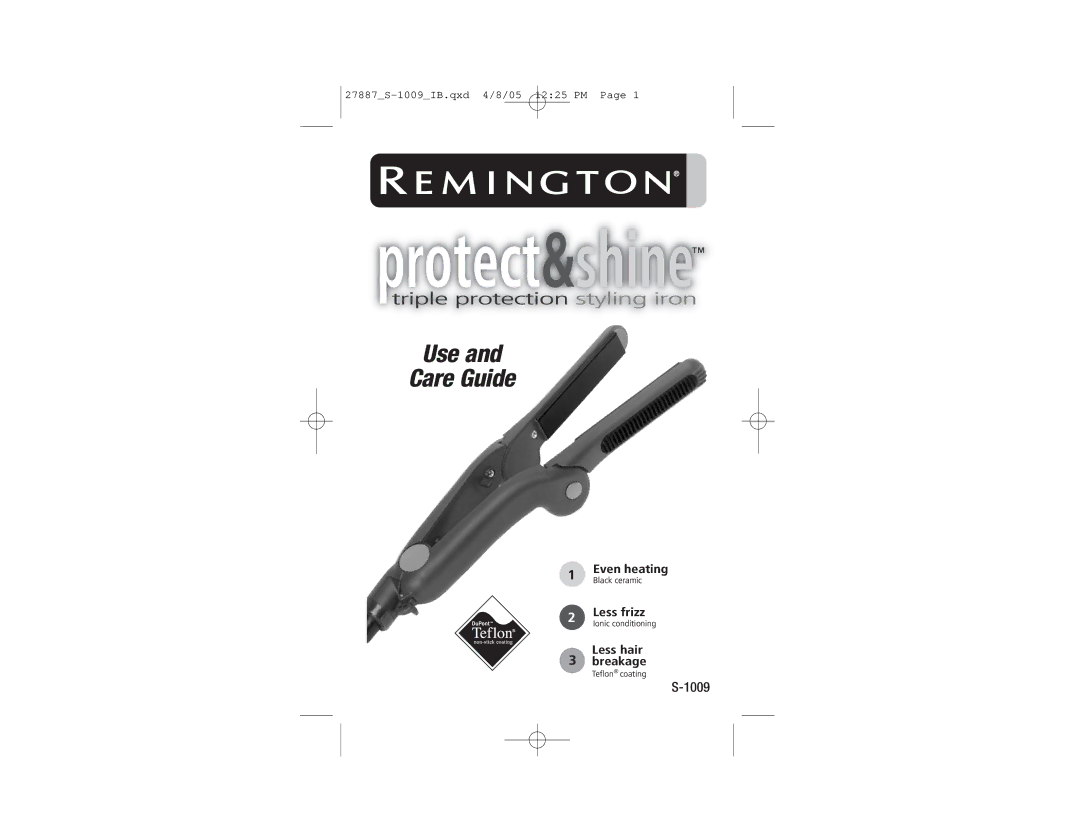 Remington S-1009 manual Protect&shine 