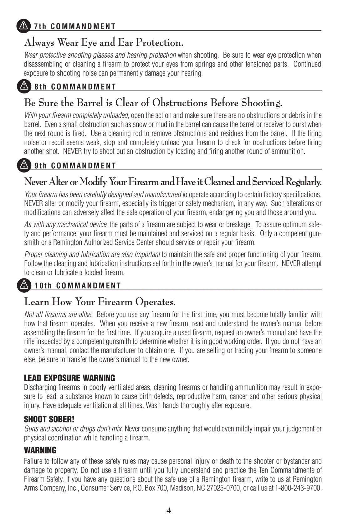 Remington SPR 220H owner manual Always Wear Eye and Ear Protection, Learn How Your Firearm Operates 