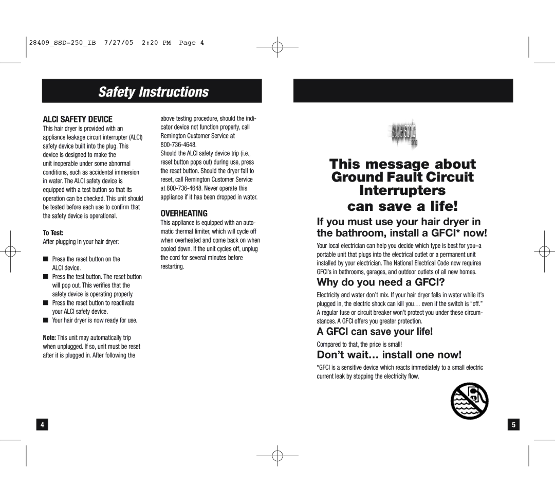 Remington SSD-250 manual Safety Instructions, To Test 