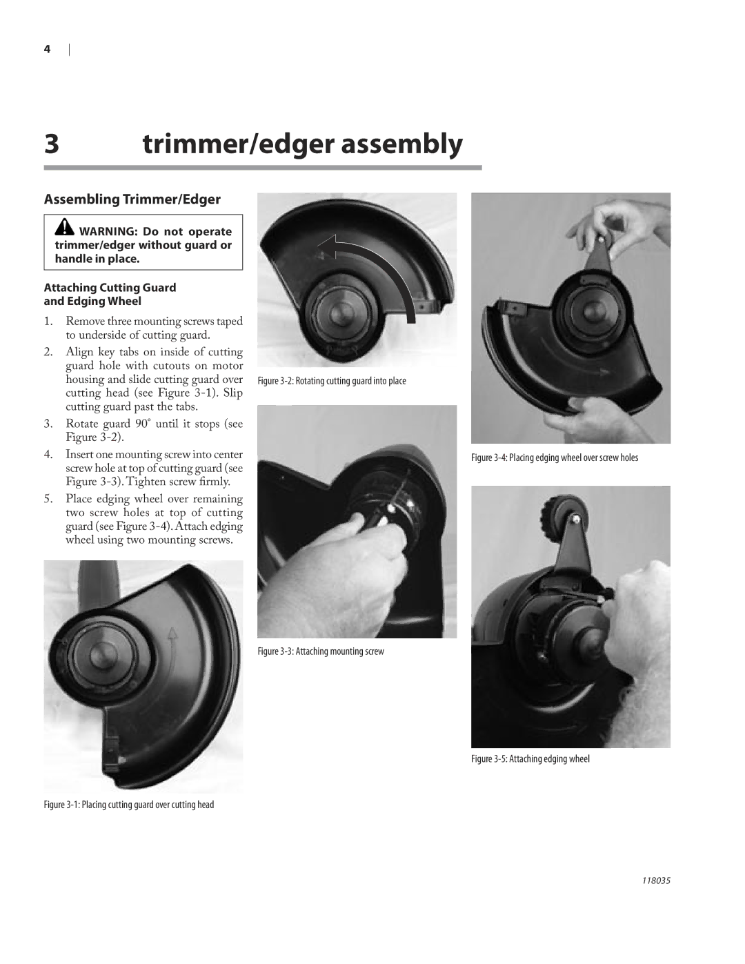 Remington ST3812B, ST4514B Trimmer/edger assembly, Assembling Trimmer/Edger, Attaching Cutting Guard Edging Wheel 