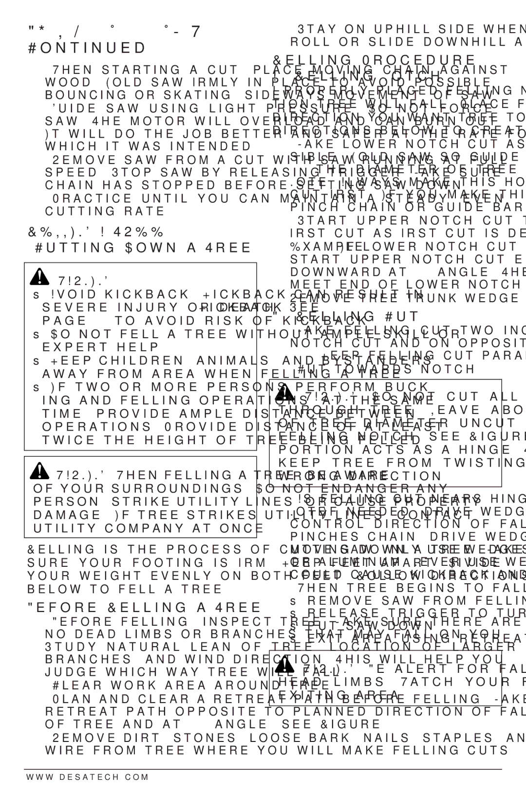 Remington 104316-04, 104316-05, 106890-01, 106890-02, 108526-01, 104317, 106821, 106821A owner manual Before Felling a Tree 