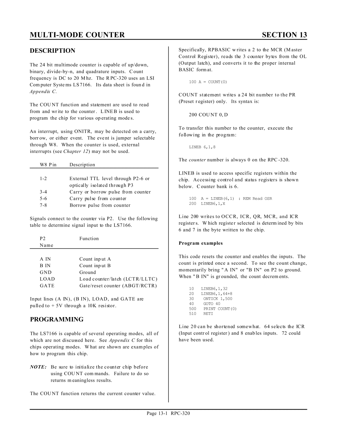 Remote Technologies RPC-320 manual Programming, Gnd, Load, Gate, Program examples 