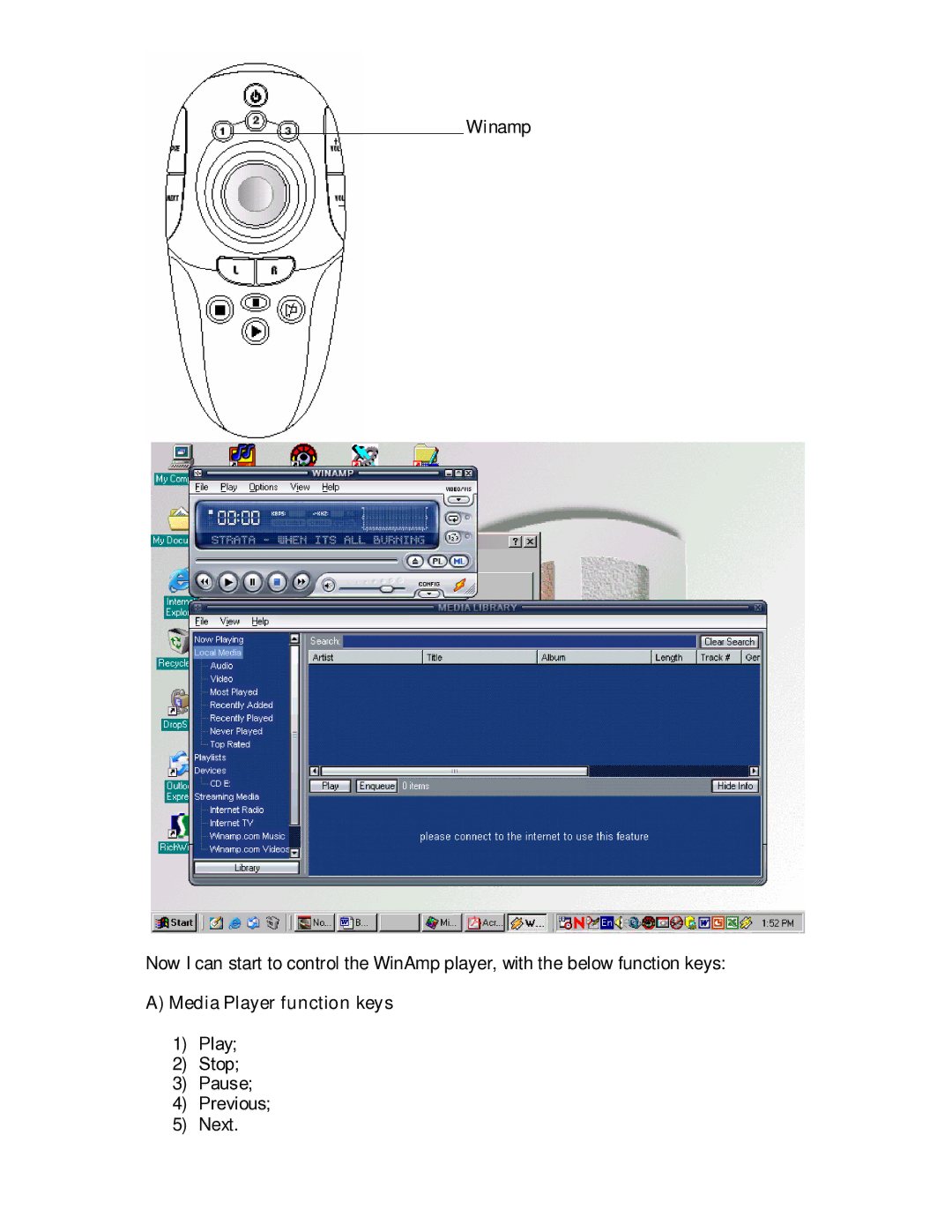 Remotec Multimedia Master Remote manual Winamp 