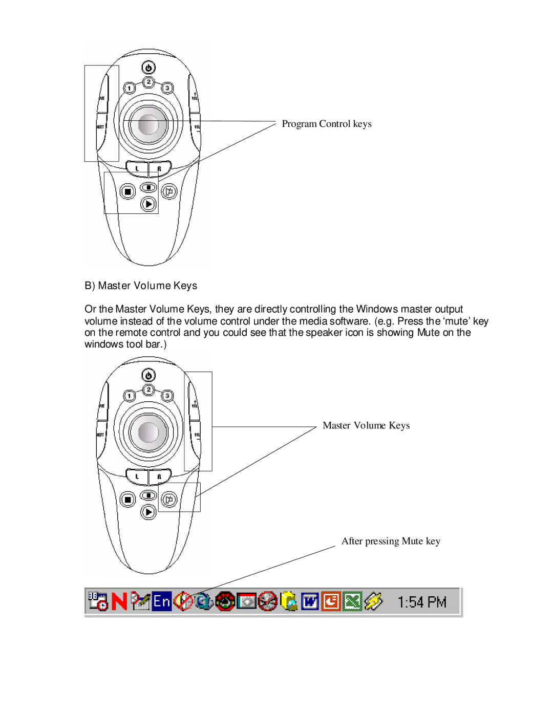 Remotec Multimedia Master Remote manual Master Volume Keys 