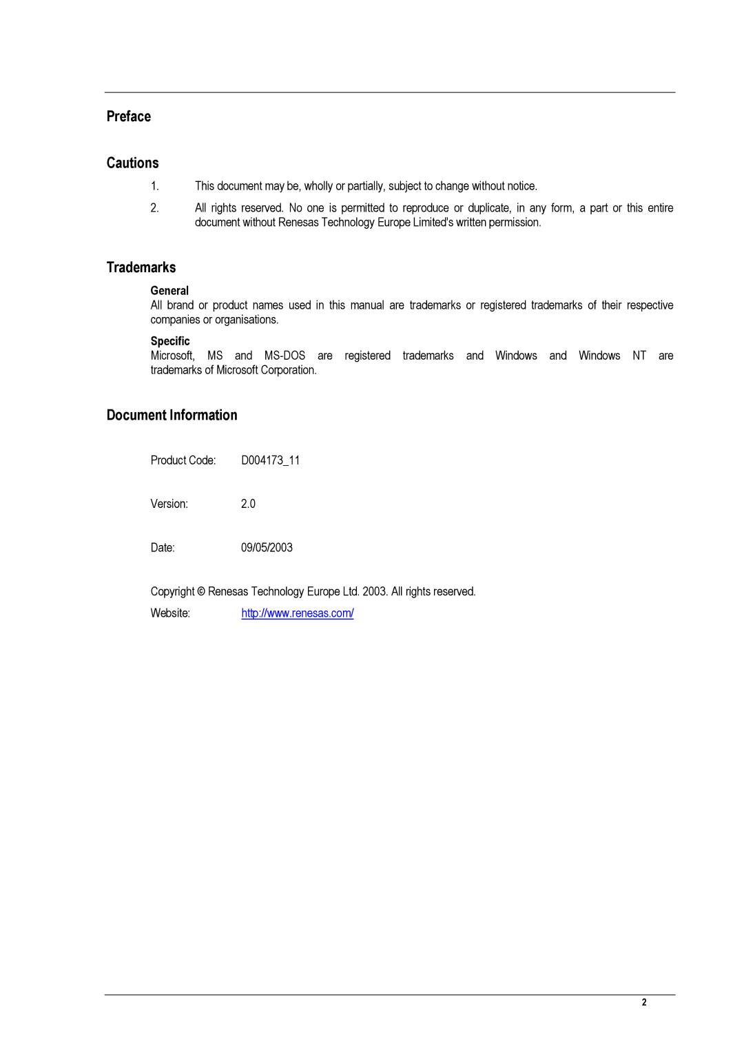 Renesas EDK3687 user manual Preface 