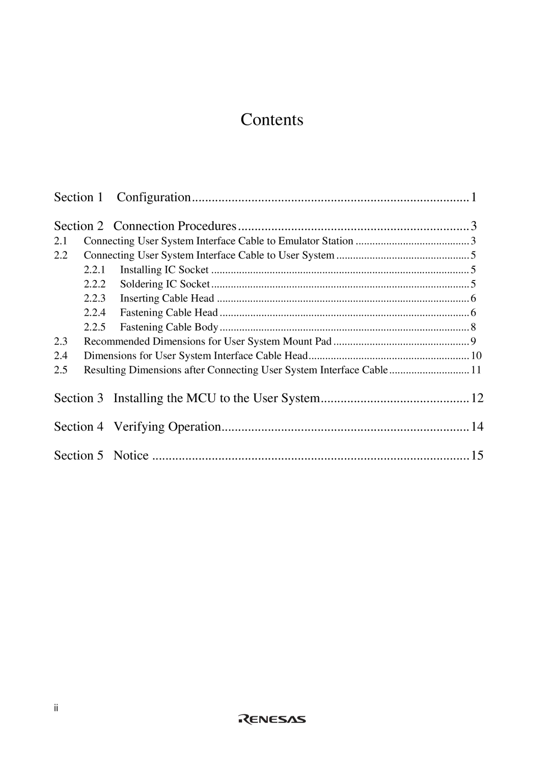 Renesas H8S/2615 Series user manual Contents 