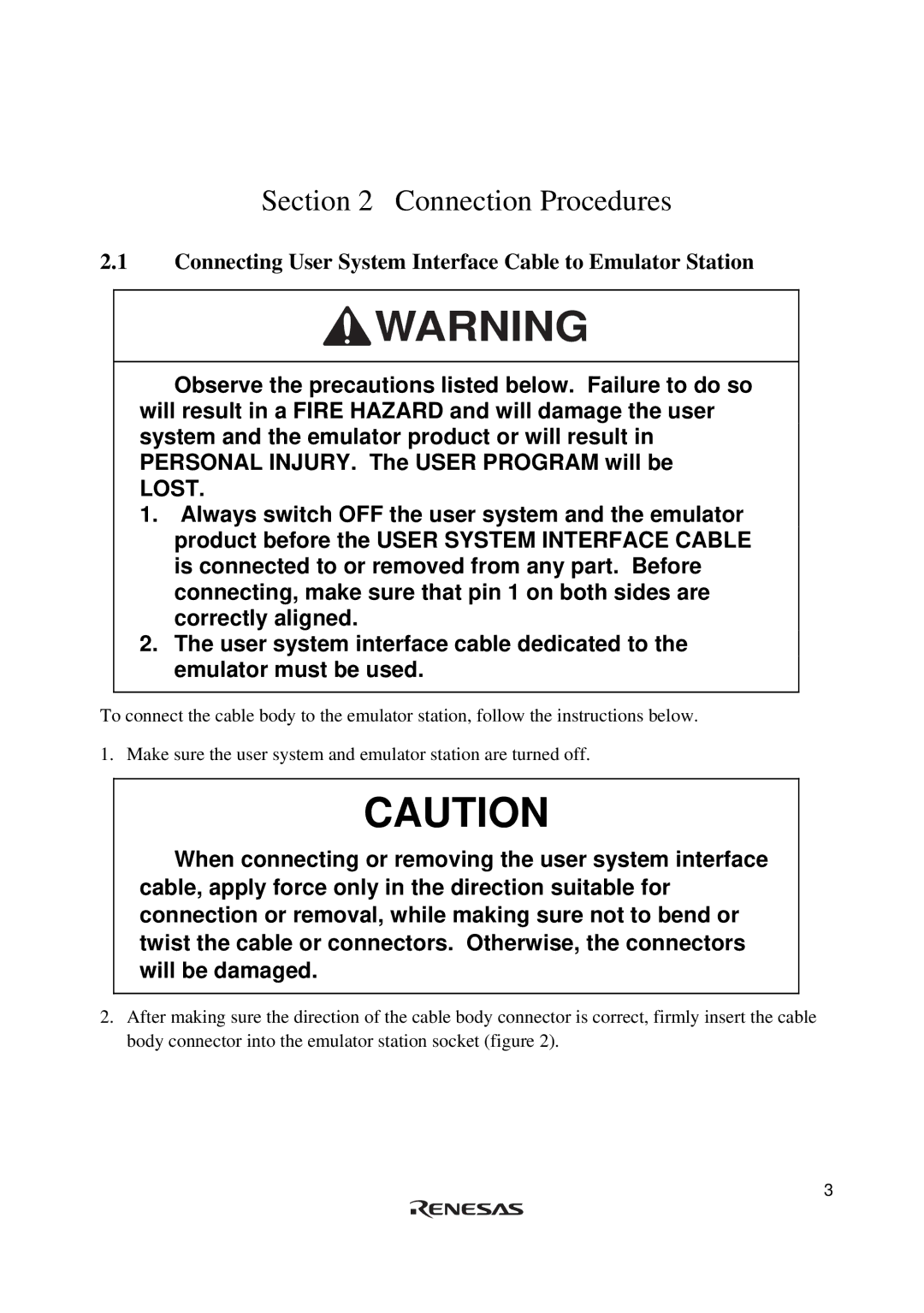 Renesas H8S/2615 Series user manual Connection Procedures 