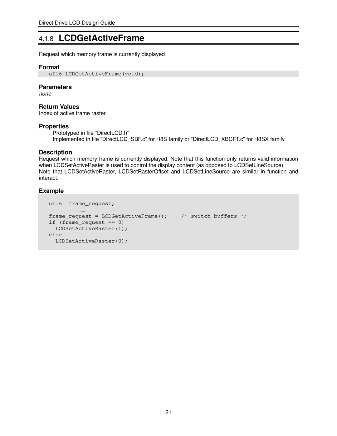 Renesas H8SX user manual LCDGetActiveFrame 