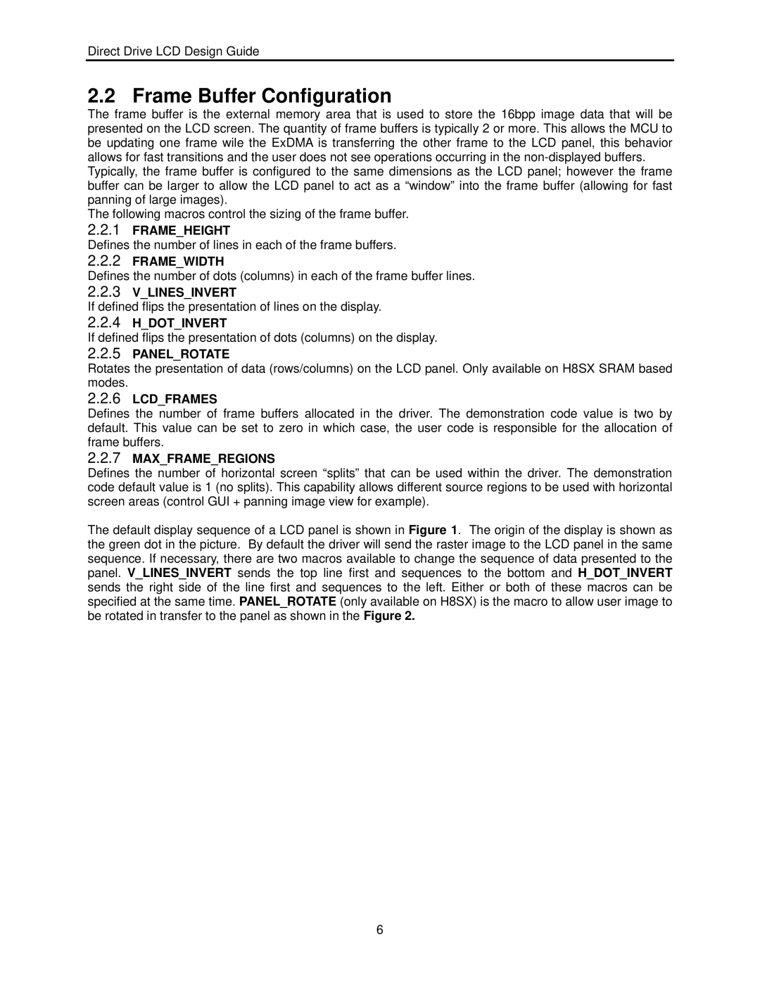 Renesas H8SX user manual Frame Buffer Configuration, Panelrotate 